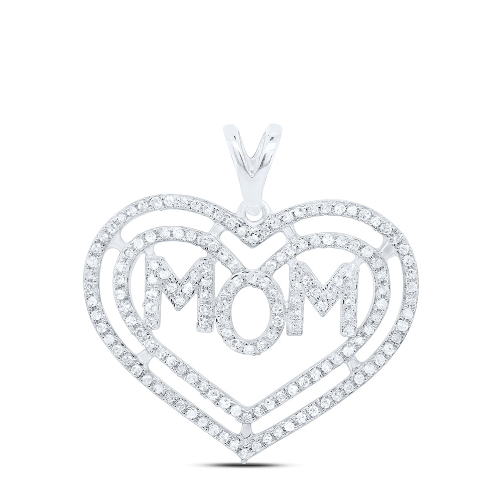 3/8CTW-DIA P3 GIFT ? HEART "MOM" PENDANT