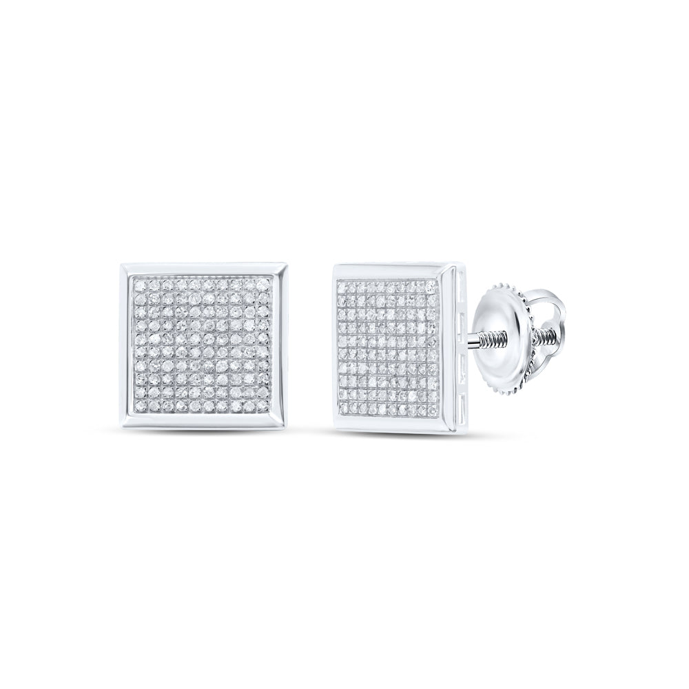 1.00 CTW DIA P3 MICRO-PAVE SQUARE EARRINGS