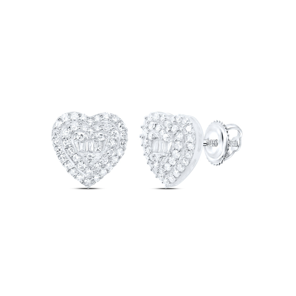 1/2CTW-DIA NK FASHION HEART STUD EARRING