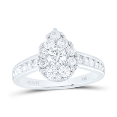 1 1/2CTW-DIA ANA M 1/3CT-CRD PEAR ENGAGEMENT RING