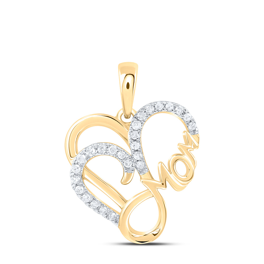 1/10CTW-DIA NK GIFT MOM HEART PENDANT