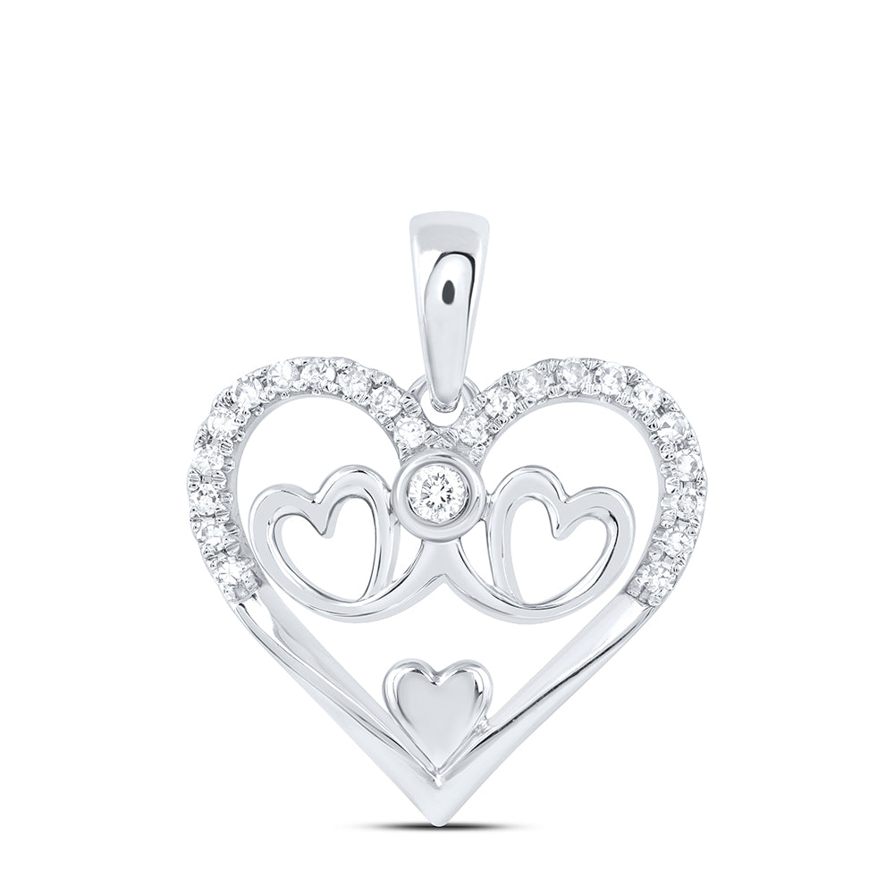 1/10CTW-DIA NK GIFT MOM HEART PENDANT