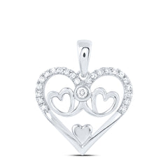 1/10CTW-DIA NK GIFT MOM HEART PENDANT