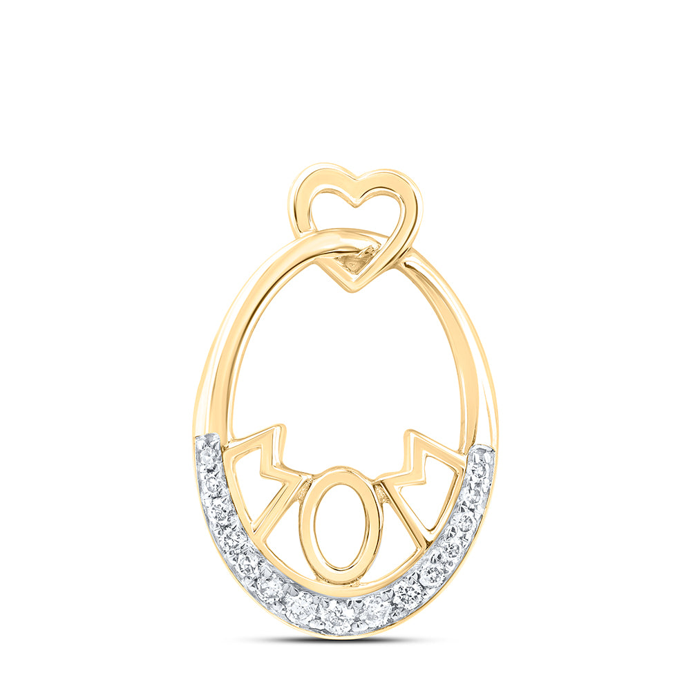 1/10CTW-DIA NK GIFT MOM HEART PENDANT