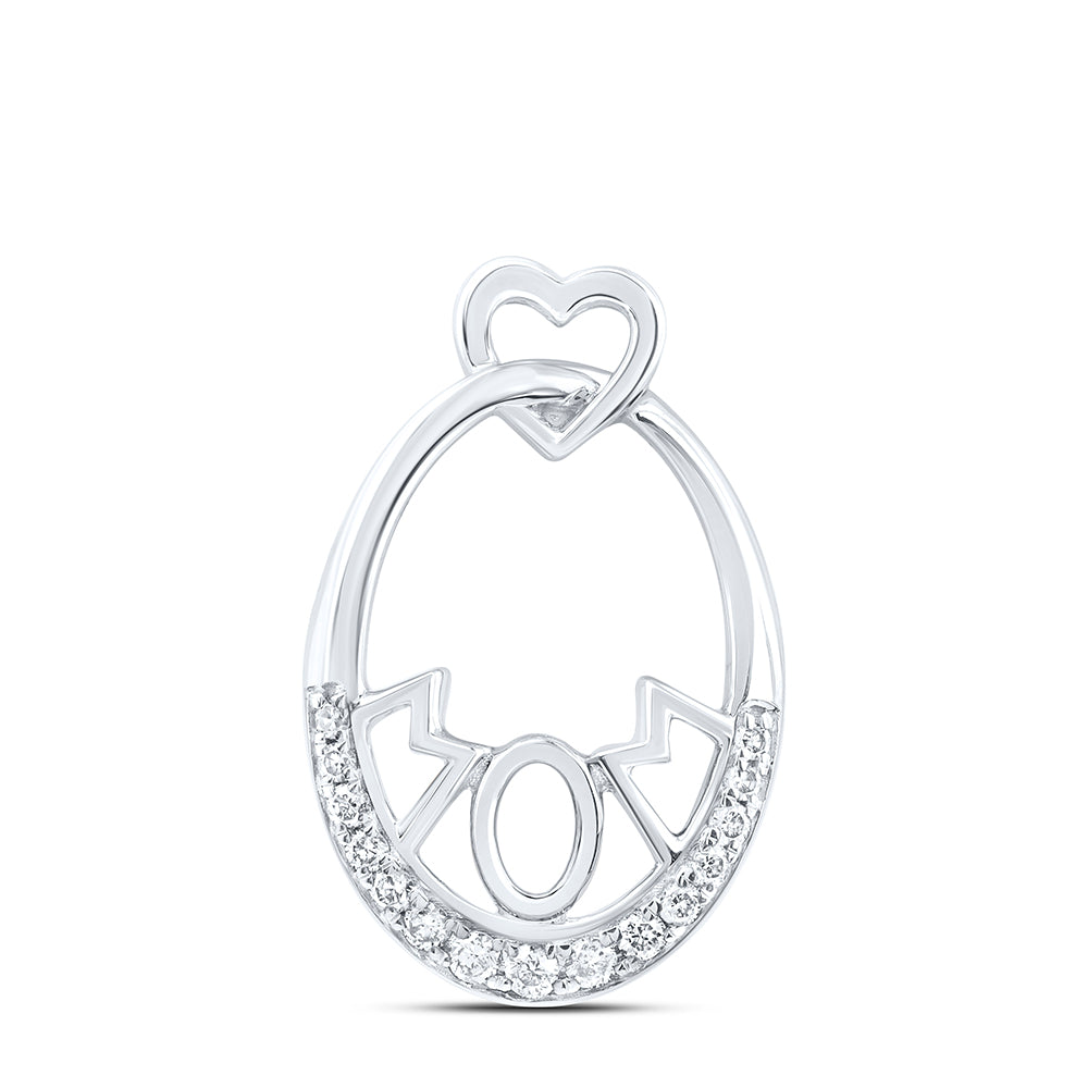 1/10CTW-DIA NK GIFT MOM HEART PENDANT
