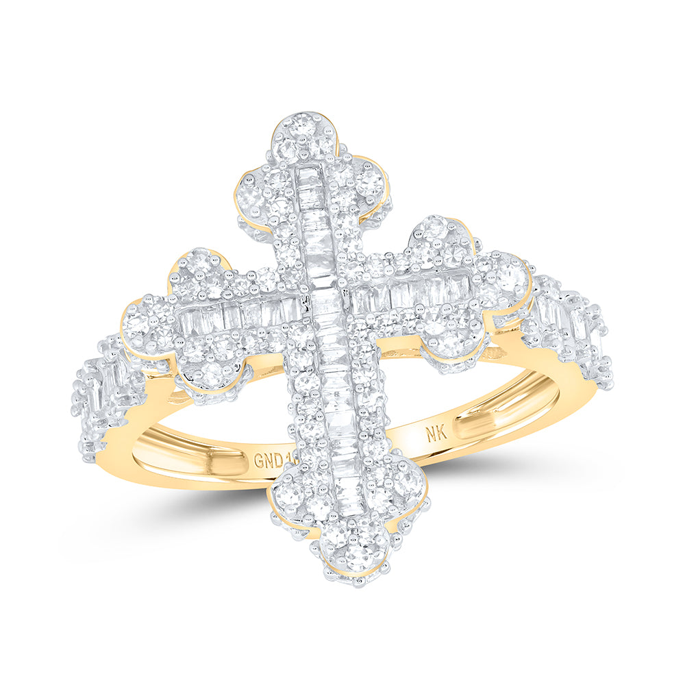 7/8CTW-DIA NK FASHION CROSS LADIES RING