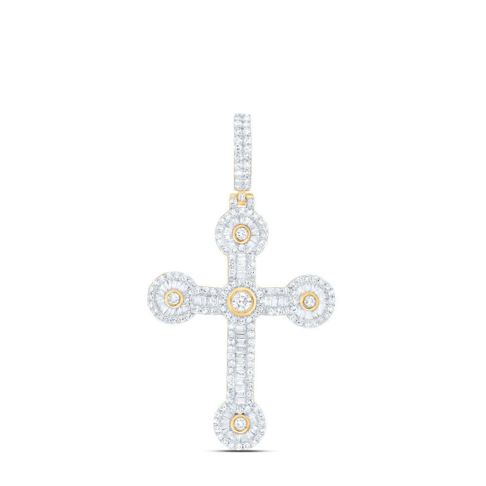 1 3/8CTW DIA NK CROSS MENS CHARM