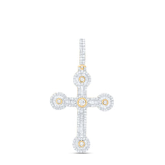1 3/8CTW DIA NK CROSS MENS CHARM