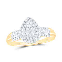 1/3CTW-DIA CN PEAR DOUBLE HALO BRIDAL RING