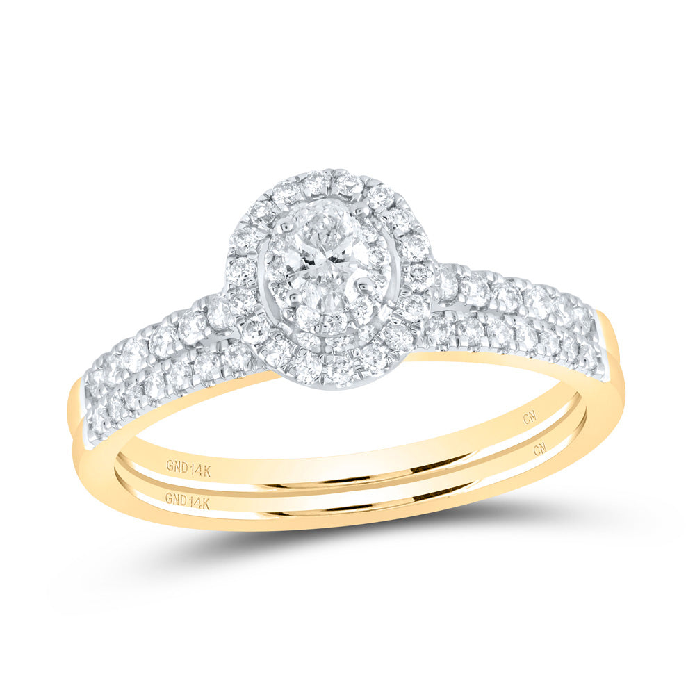 1/2CTW-DIA CN OVAL DOUBLE HALO BRIDAL SET