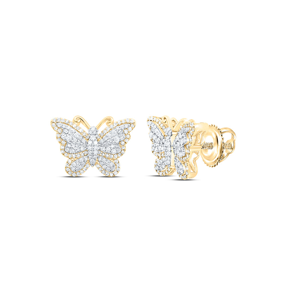 5/8CTW-DIA NK FASHION BUTTERFLY EARRING