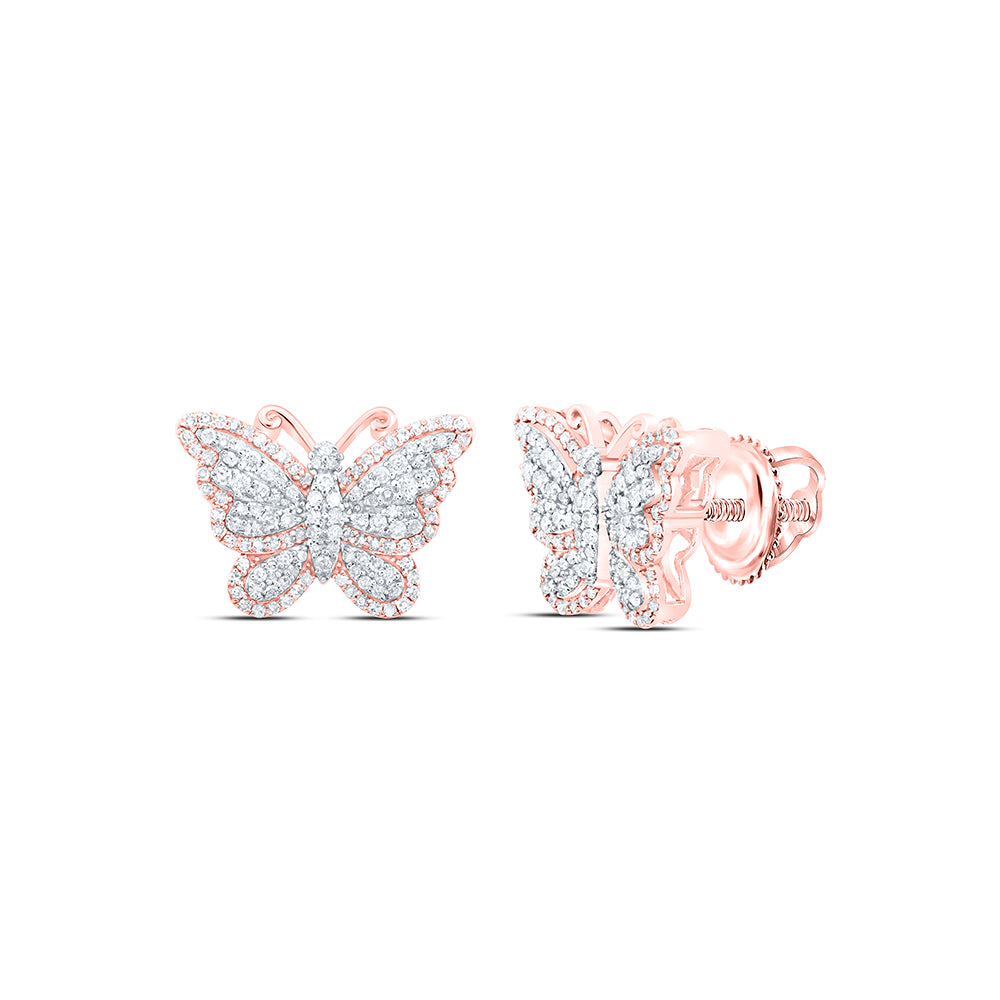 5/8CTW-DIA NK FASHION BUTTERFLY EARRING