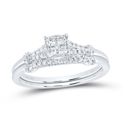 1/4CTW-DIA CN CUSHION NO HALO BRIDAL SET