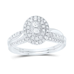 3/8CTW-DIA CN OVAL DOUBLE HALO BRIDAL SET