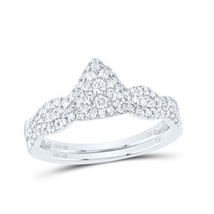 3/8CTW-DIA CN PEAR SINGLE HALO BRIDAL SET