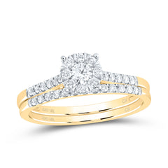 3/8CTW-DIA CN FASHION ROUND BRIDAL SET