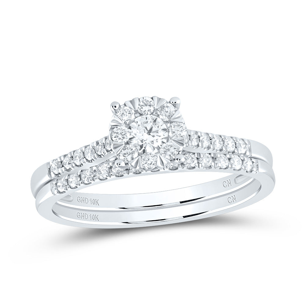 3/8CTW-DIA CN FASHION ROUND BRIDAL SET