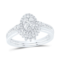 1/2CTW-DIA CN OVAL SINGLE HALO BRIDAL SET
