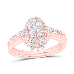 1/2CTW-DIA CN OVAL SINGLE HALO BRIDAL SET