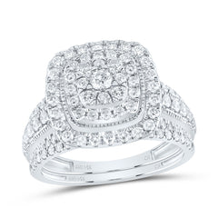 1 1/5CTW-DIA CN CUSHION DOUBLE HALO BRIDAL SET