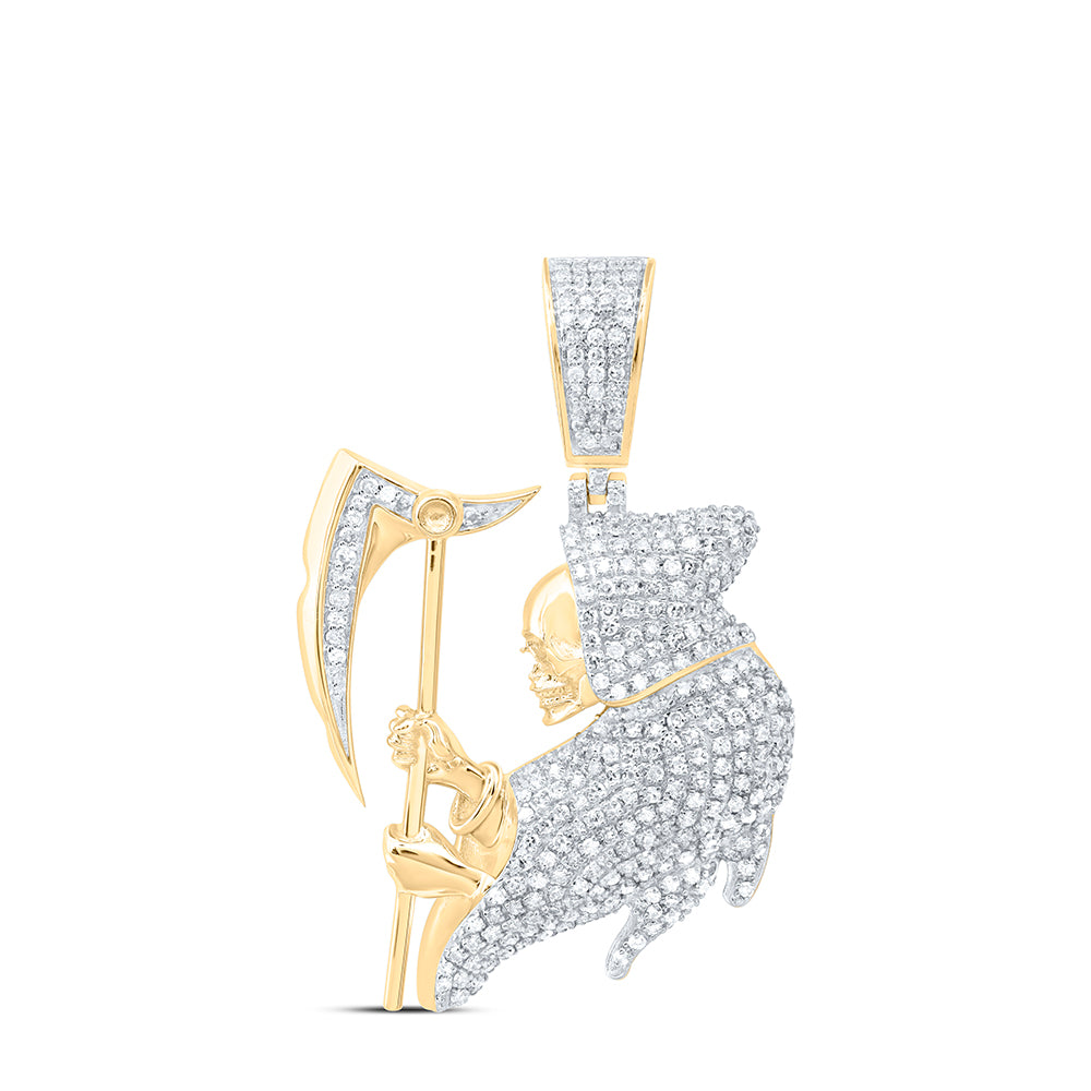 1 1/4CTW-DIA NK GRIM REAPER MENS CHARM