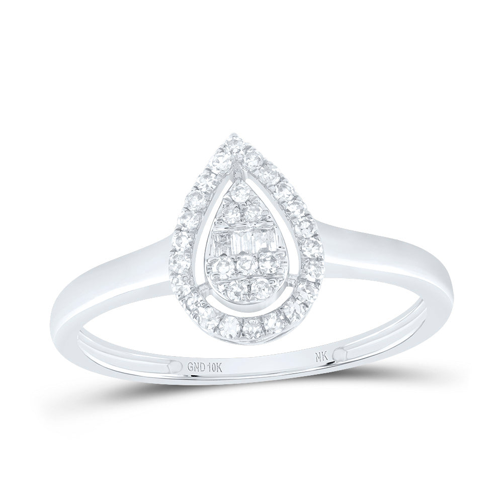 1/6CTW-DIA NK FASHION PEAR RING