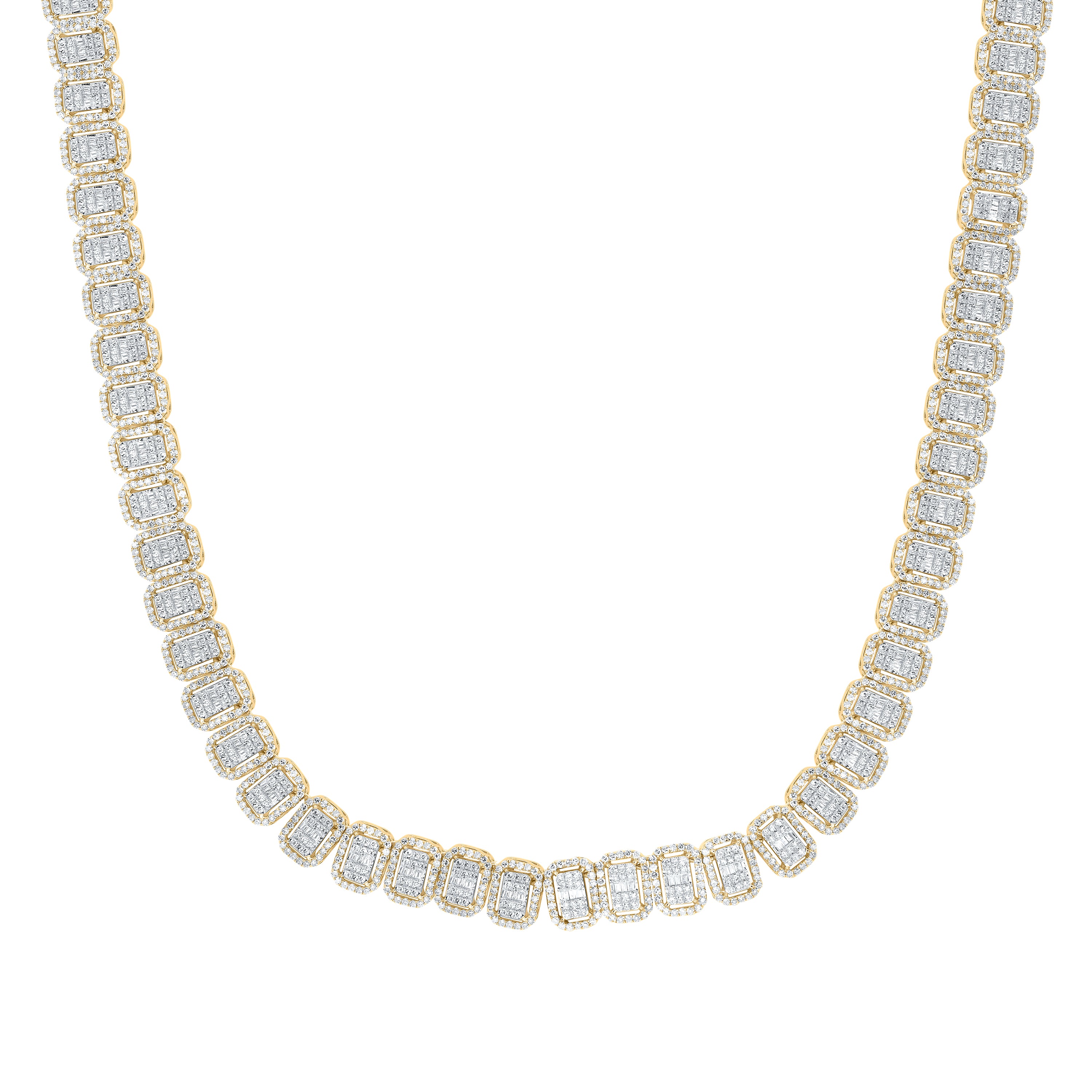 15 1/4CTW-DIA NK EMERALD MENS CHAIN( 22 INCH )