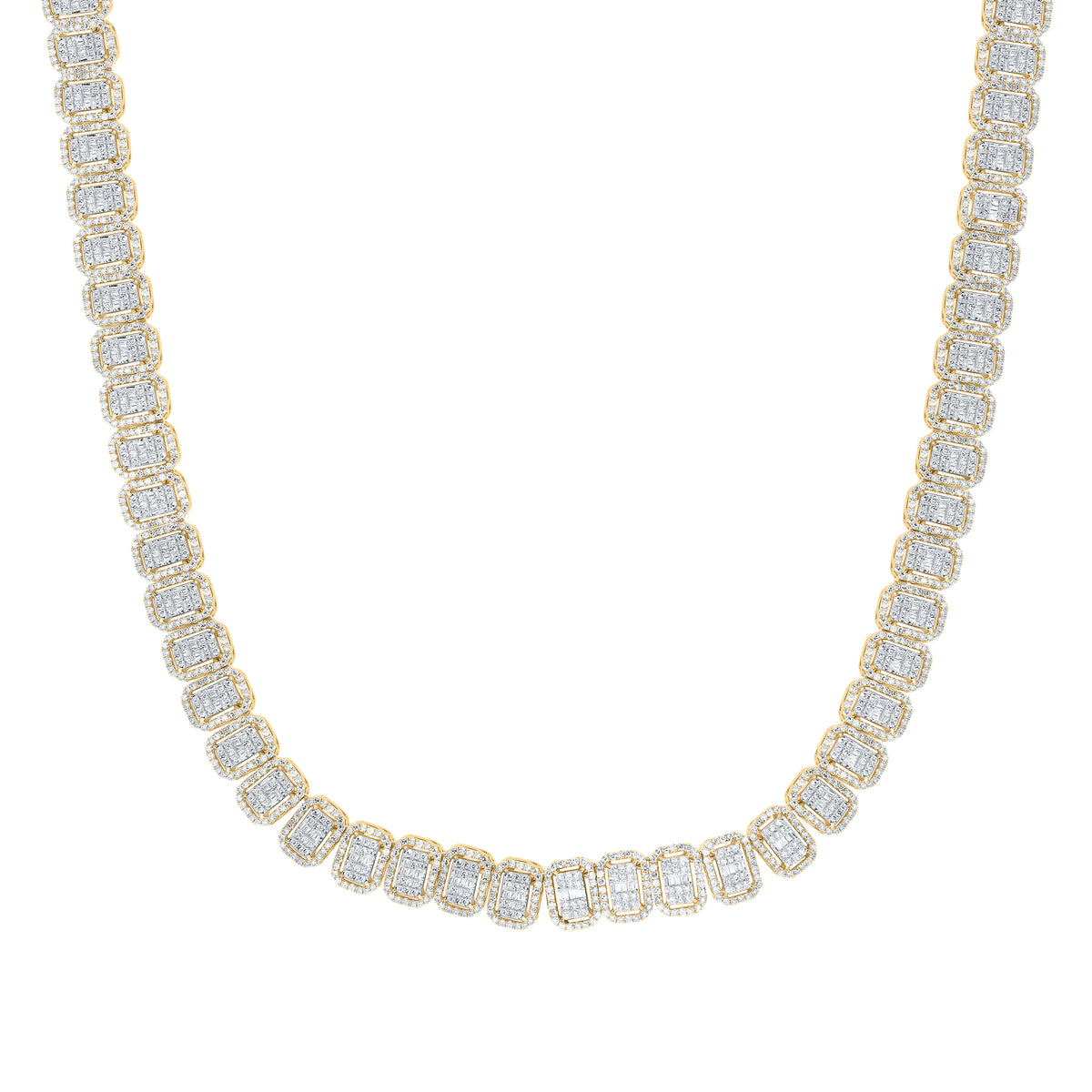 15 1/4CTW-DIA NK EMERALD MENS CHAIN( 22 INCH )