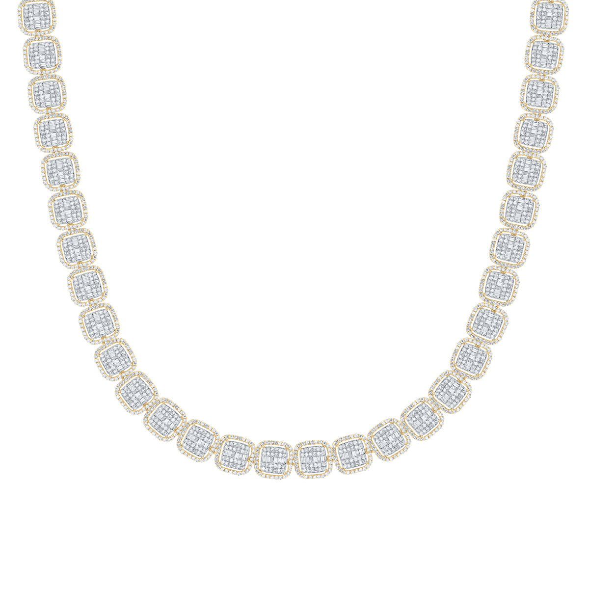 16CTW-DIA NK FASHION CUSHION MEN CHAIN ( 22 INCH )