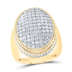 2CTW-DIA CN OVAL MENS RING