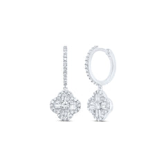 1CTW-DIA NK CLOVER DANGLING EARRING