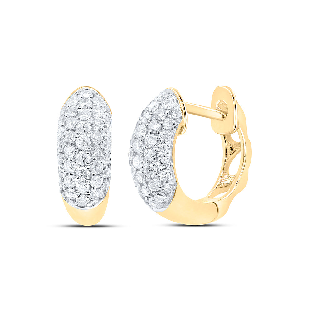 10K Yellow Gold 3/8 CTW-Natural Diamond Fashion Earring 1.9 Gram