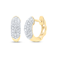 10K Yellow Gold 3/8 CTW-Natural Diamond Fashion Earring 1.9 Gram