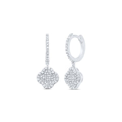 1/2CTW-DIA NK CLOVER DANGLING EARRING