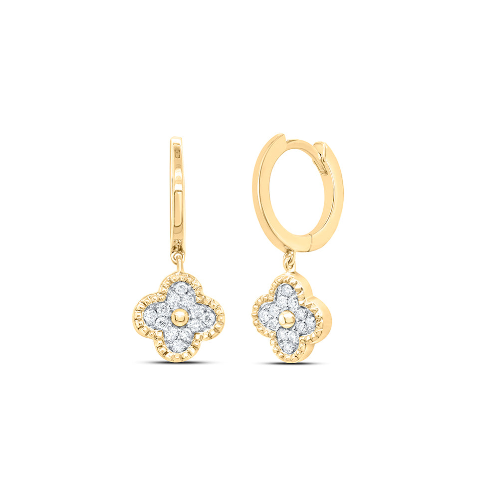 1/6CTW-DIA NK CLOVER DANGLING EARRING
