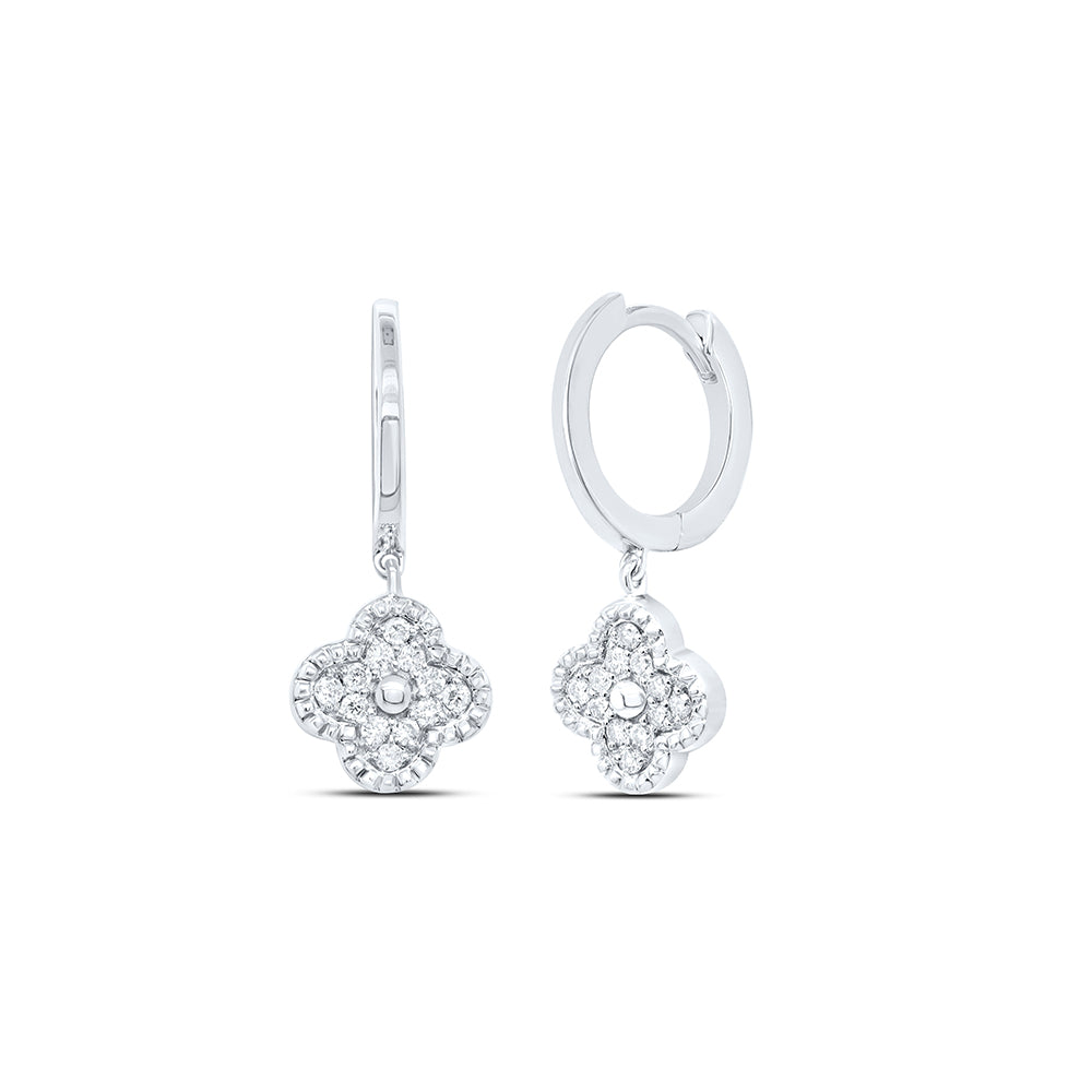1/6CTW-DIA NK CLOVER DANGLING EARRING