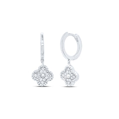 1/6CTW-DIA NK CLOVER DANGLING EARRING