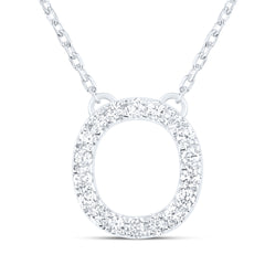 1/5CTW-DIA ANA M INITIAL "O" FASHION NECKLACE (16 INCH)