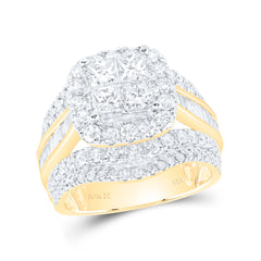 3CTW-DIA CN CUSHION SINGLE HALO BRIDAL SET