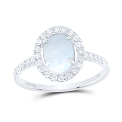 1/3CTW-DIA CN 8X6MM-OPAL NAT GEM OVAL RING