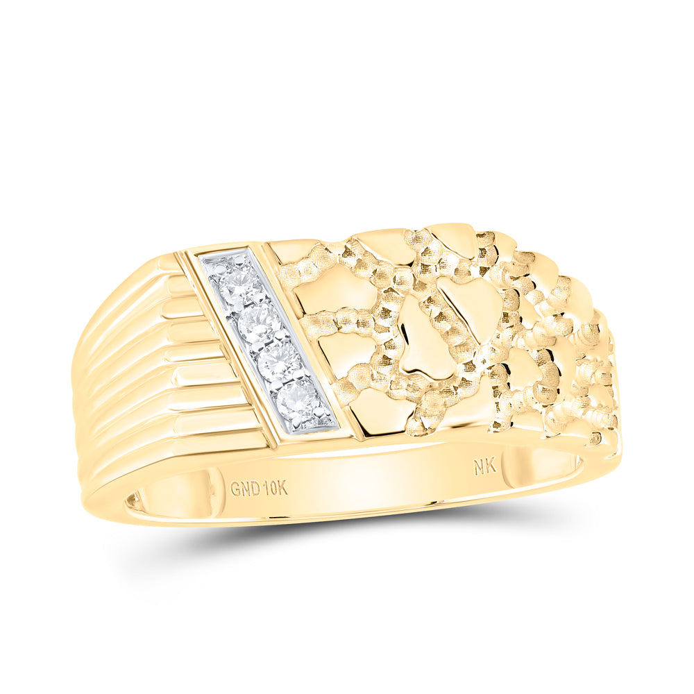 1/10CTW-DIA NK NUGGET MENS RING