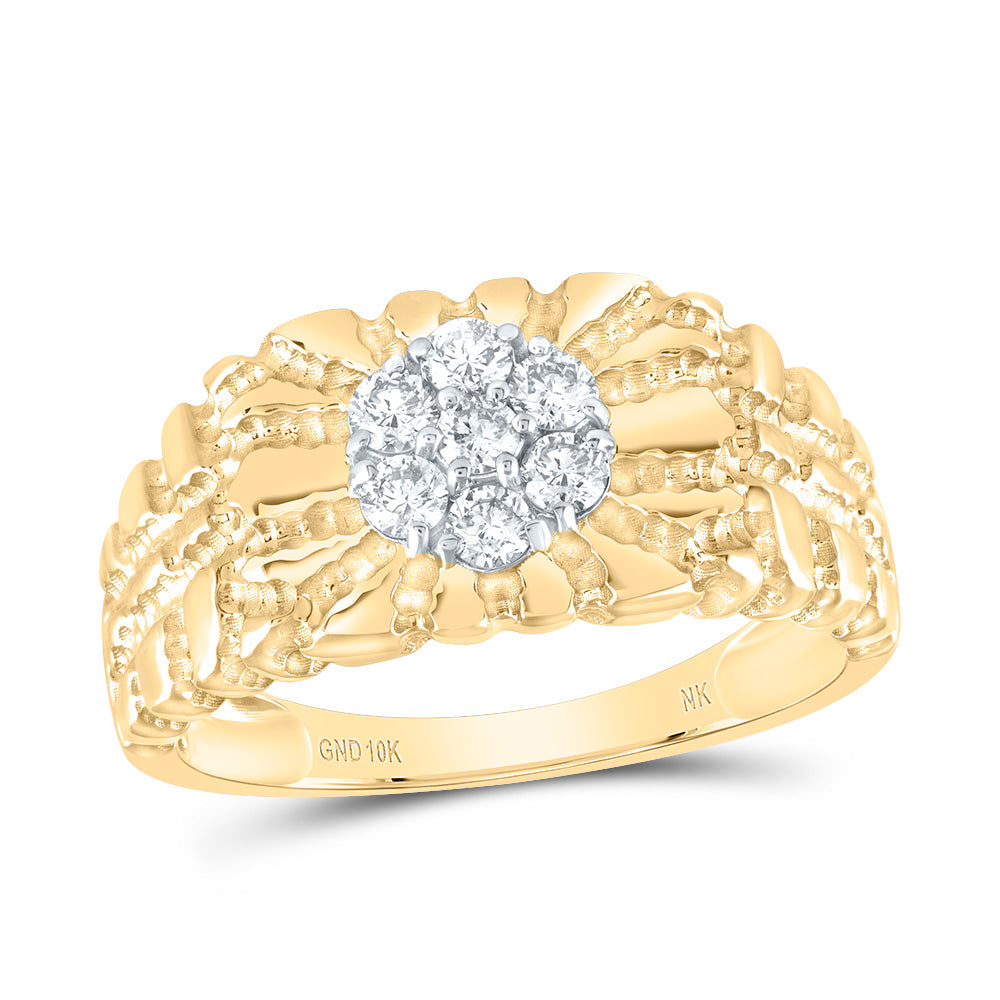 1/2CTW-DIA NK NUGGET MENS RING