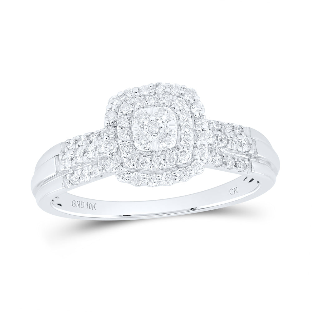 1/3CTW-DIA CN CUSHION DOUBLE HALO BRIDAL RING