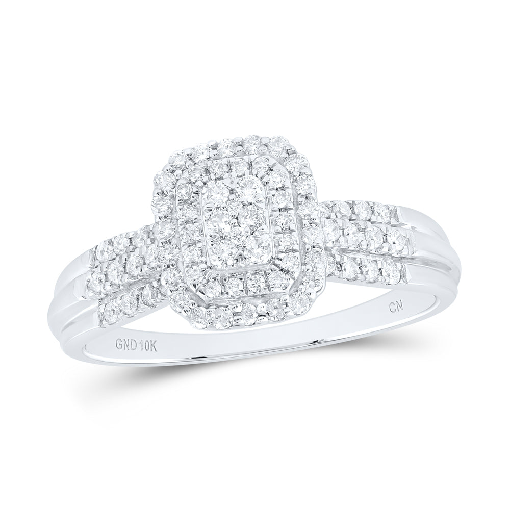 1/3CTW-DIA CN EMERALD DOUBLE HALO BRIDAL RING
