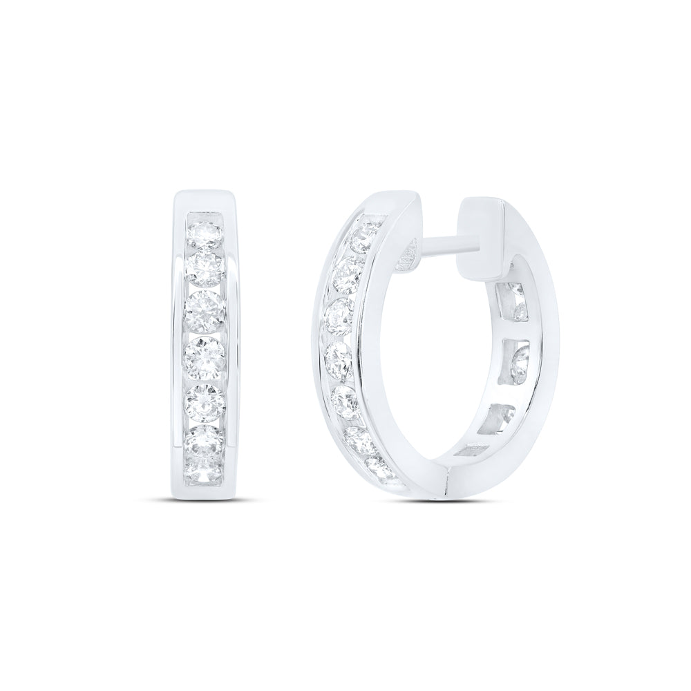 7/8CTW-DIA NKE FASHION HIGH HOOPS EARRING