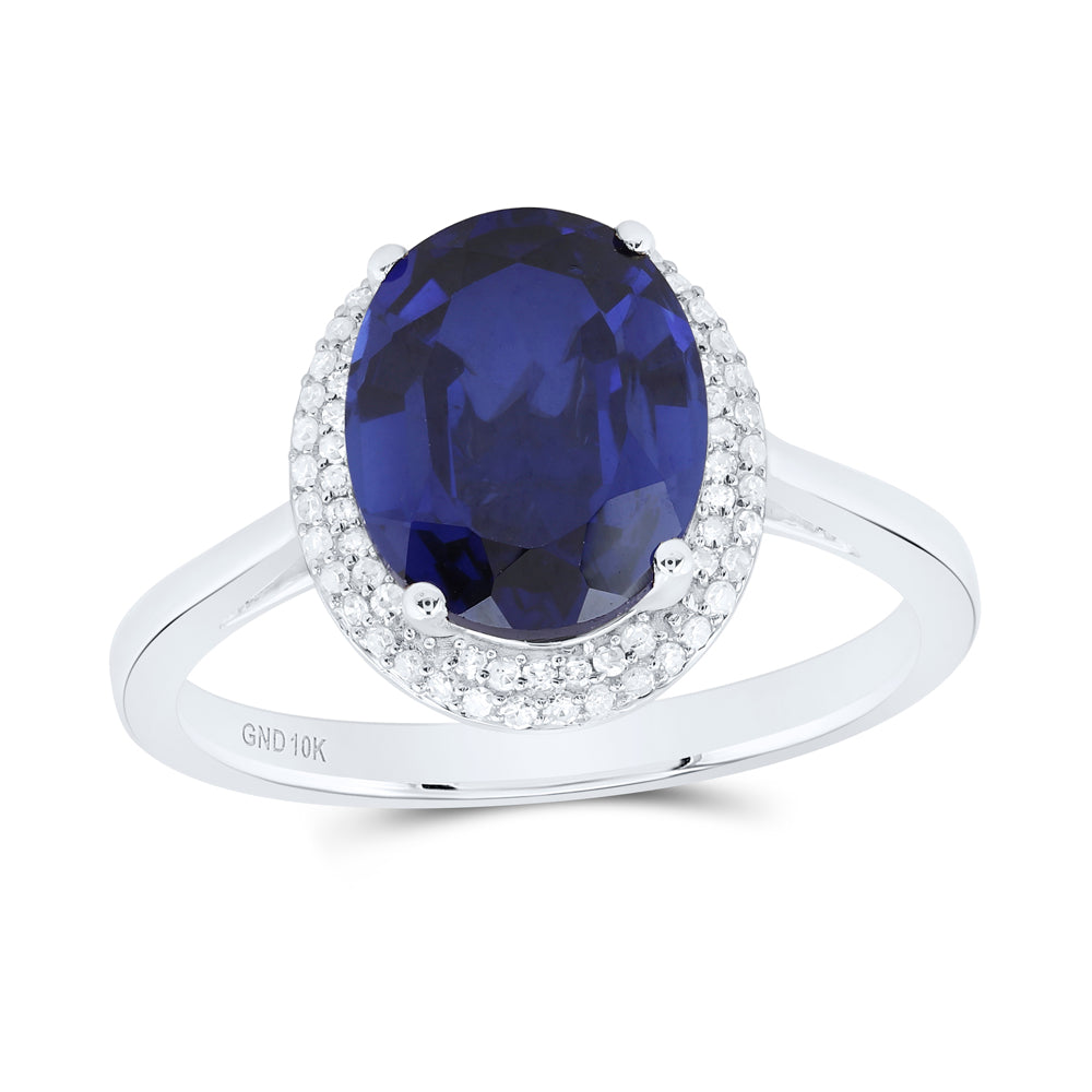 1/6CTW-DIA P1 10X8 MM OV-BS SYNTHETIC RING