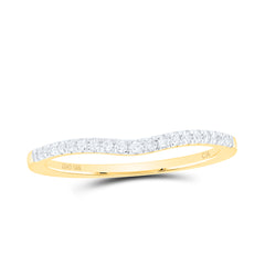 10K Yellow Gold 1/10 CTW-Natural Diamond Fashion Curve Band 1.30 Gram