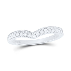 10K White Gold 1/5 CTW-Natural Diamond Fashion Curve Band 2.26 Gram