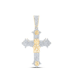 1CTW-DIA NK ANGEL CROSS MENS CHARM