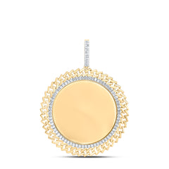 1 3/8CTW-DIA NK FASHION CUBAN ROUND MEMORY PENDANT